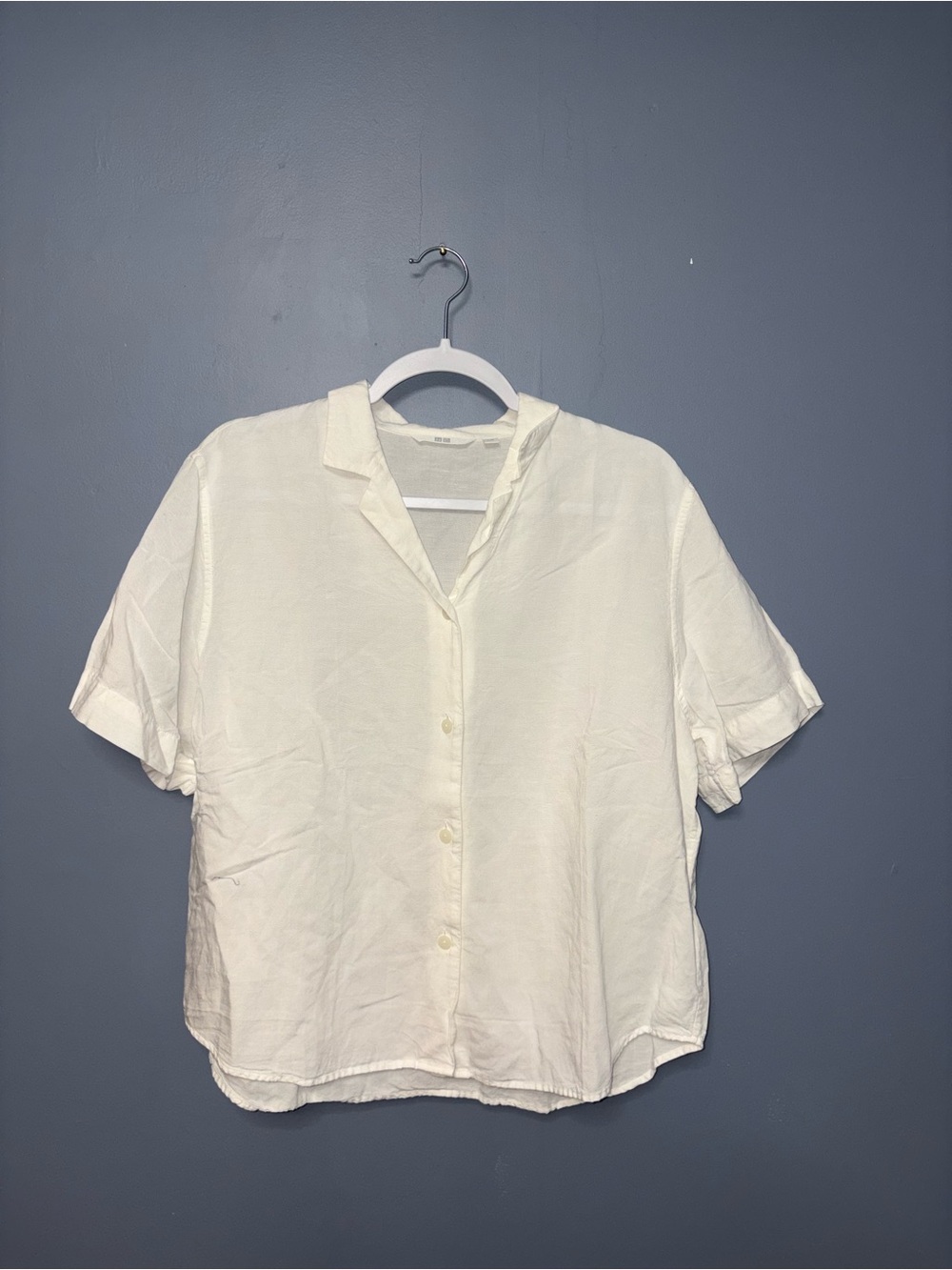 Uniqlo | White Button Down Blouse | Size Large